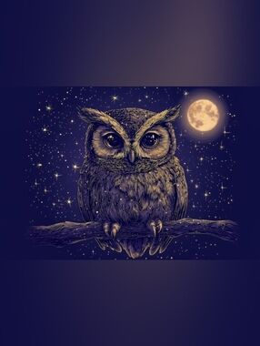 Night Sky Owl Custom Fridge Magnet Kitchen Home Decor